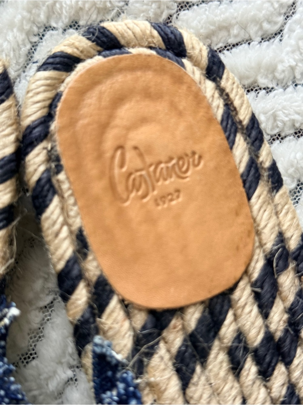 Castañer Palmera Blue Distressed Denim Slide On Flat Sandals Sz EU 40/(US 9) - Picture 3 of 9